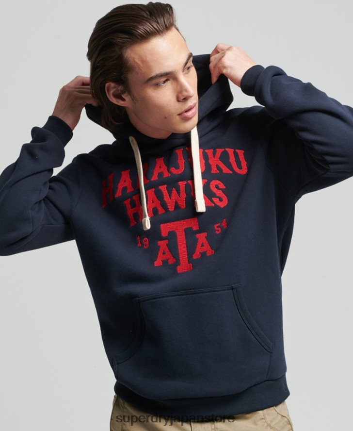 ヴィンテージカレッジパーカー 男性 Superdry 衣類 海軍 2J62PZ801