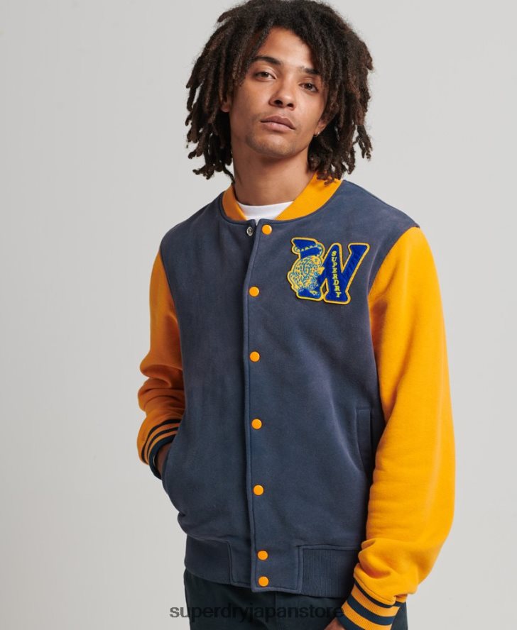 ヴィンテージ カレッジ ボンバー ジャケット 男性 Superdry 衣類 海軍 2J62PZ806