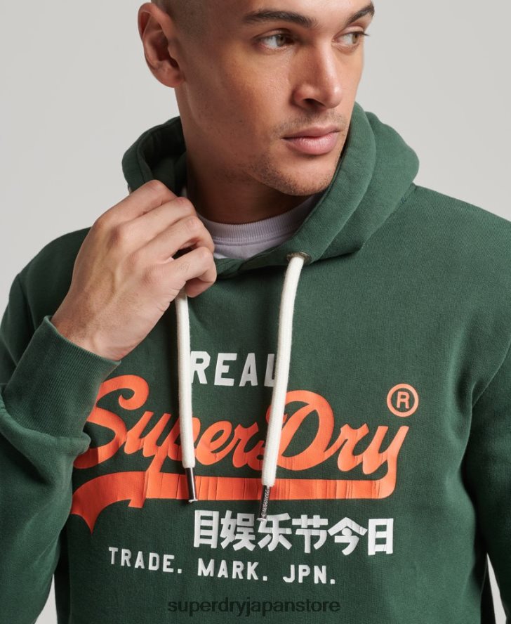 ヴィンテージロゴアメリカンクラシックパーカー 男性 Superdry 衣類 緑 2J62PZ808