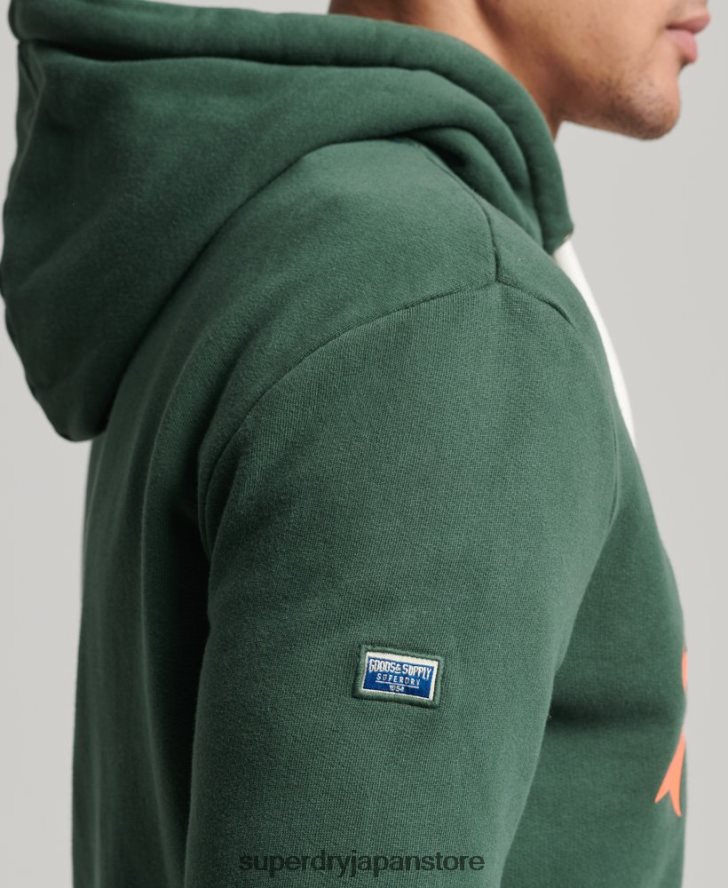 ヴィンテージロゴアメリカンクラシックパーカー 男性 Superdry 衣類 緑 2J62PZ808