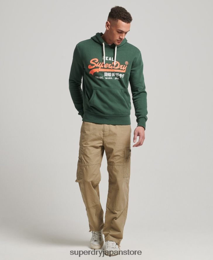 ヴィンテージロゴアメリカンクラシックパーカー 男性 Superdry 衣類 緑 2J62PZ808