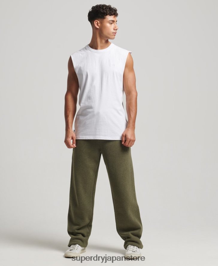 オーガニックコットン ヴィンテージロゴ ストレートジョガー 男性 Superdry 衣類 緑 2J62PZ80