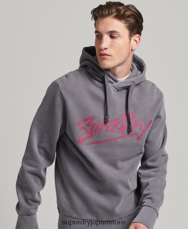 ヴィンテージインディーマークパーカー 男性 Superdry 衣類 濃い灰色 2J62PZ811