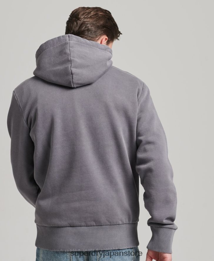 ヴィンテージインディーマークパーカー 男性 Superdry 衣類 濃い灰色 2J62PZ811