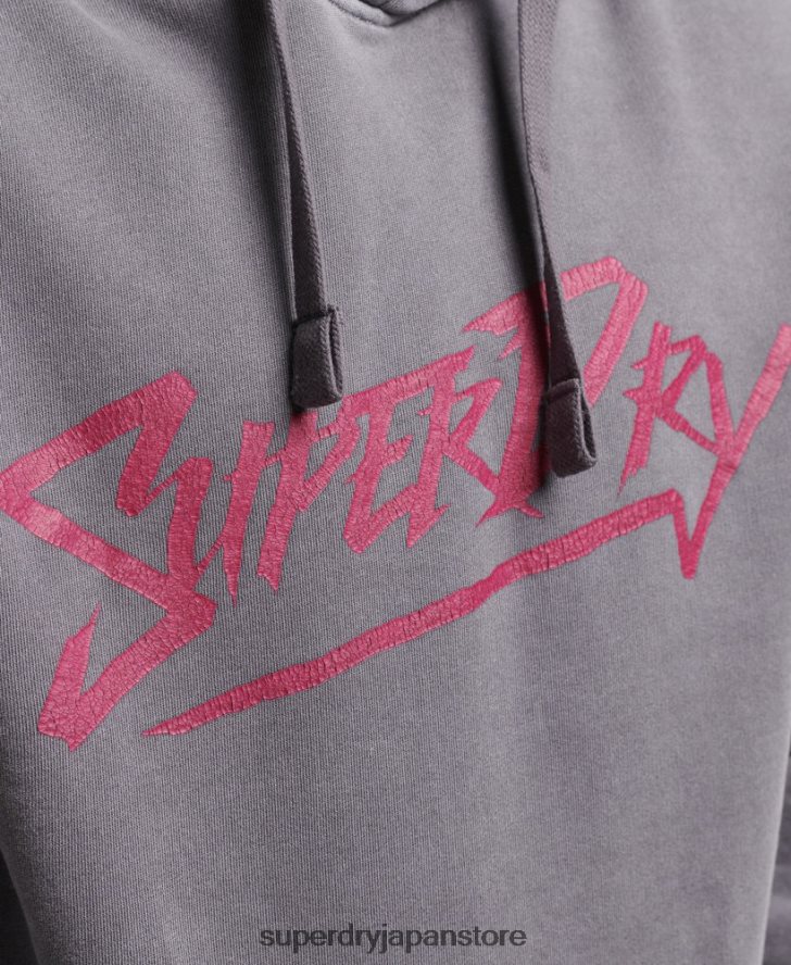 ヴィンテージインディーマークパーカー 男性 Superdry 衣類 濃い灰色 2J62PZ811