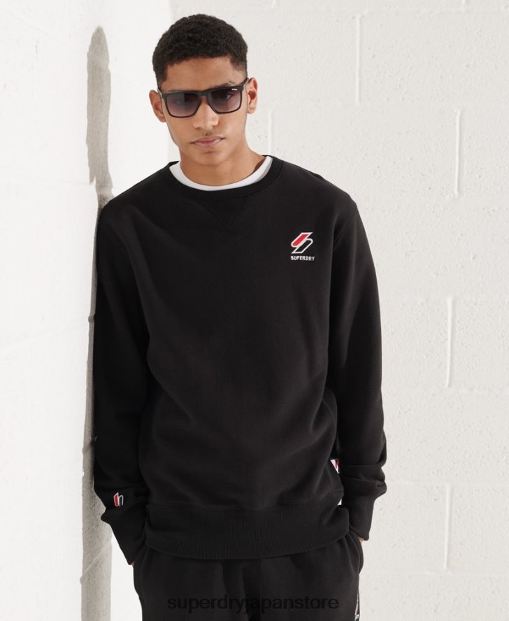 スポーツスタイルエッセンシャルクルーネックスウェットシャツ 男性 Superdry 衣類 黒 2J62PZ814