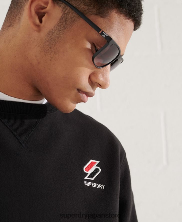 スポーツスタイルエッセンシャルクルーネックスウェットシャツ 男性 Superdry 衣類 黒 2J62PZ814