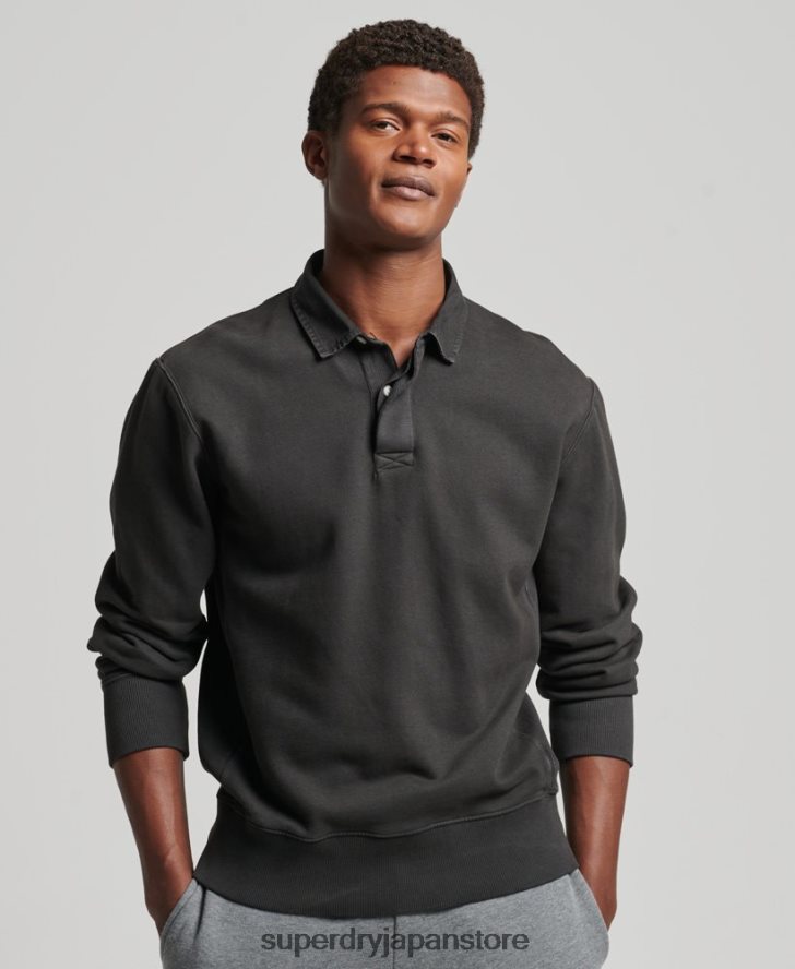 オーバーダイ ラグビー スウェットシャツ 男性 Superdry 衣類 濃い灰色 2J62PZ816