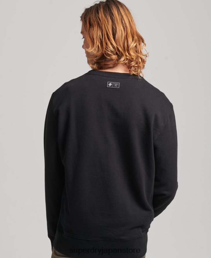 サープラス グラフィック ルーズ クルー スウェットシャツ 男性 Superdry 衣類 黒 2J62PZ819