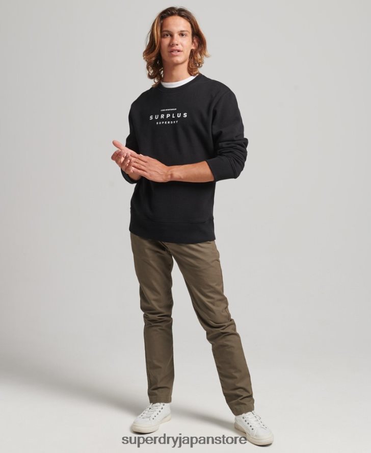 サープラス グラフィック ルーズ クルー スウェットシャツ 男性 Superdry 衣類 黒 2J62PZ819