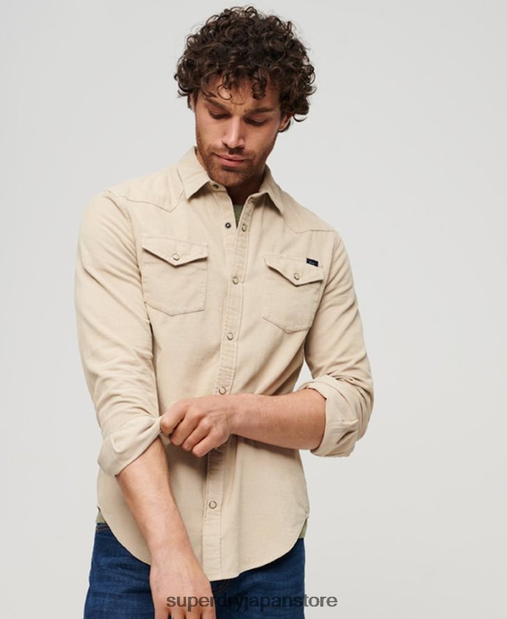 ヴィンテージコードウエスタンシャツ 男性 Superdry 衣類 茶色 2J62PZ82