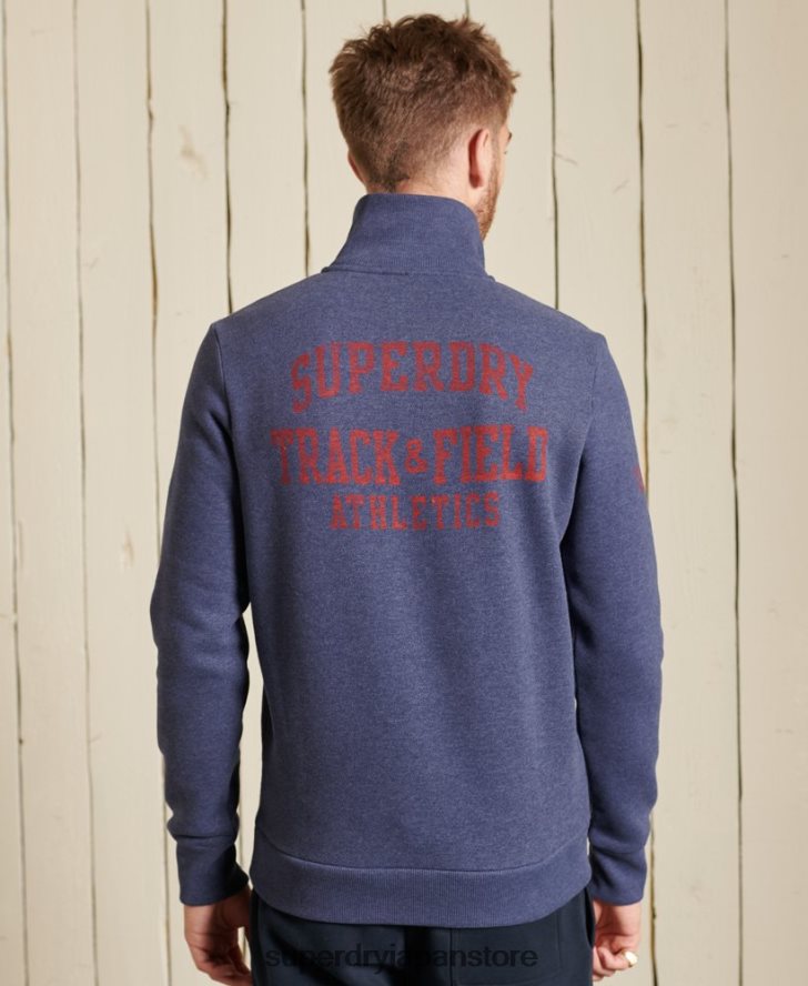 陸上競技用ハーフジップトラックトップ 男性 Superdry 衣類 青 2J62PZ823
