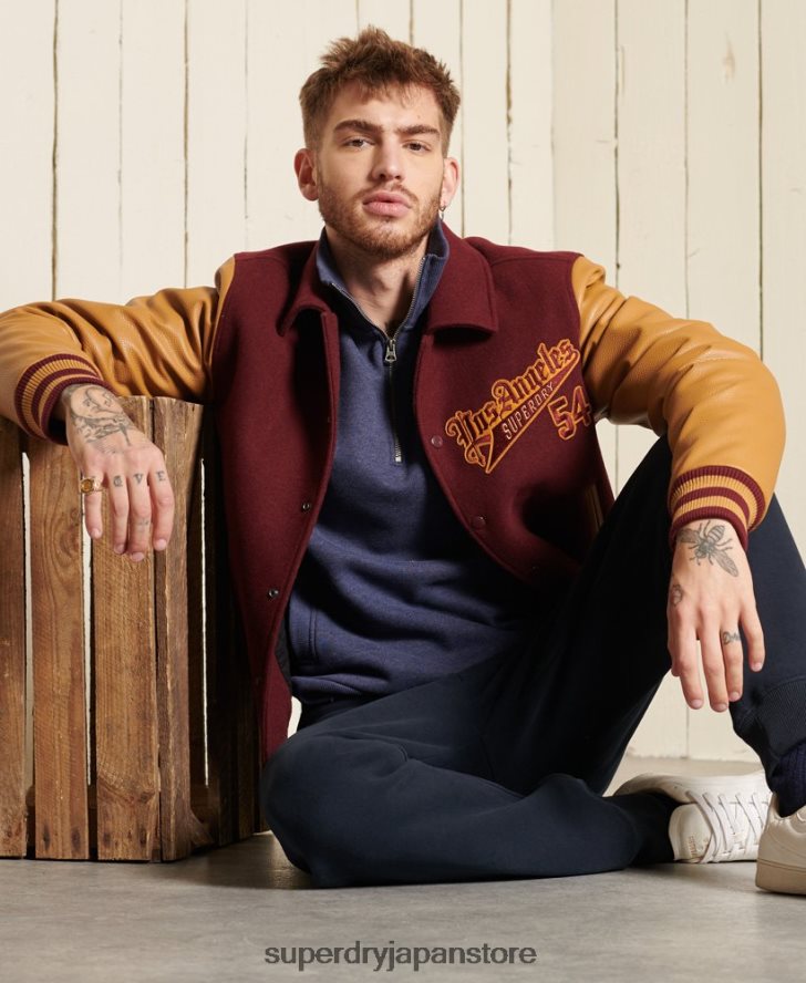 陸上競技用ハーフジップトラックトップ 男性 Superdry 衣類 青 2J62PZ823