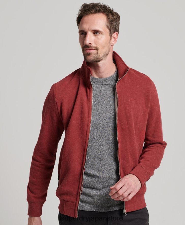 ヴィンテージロゴ刺繍ジップトラックトップ 男性 Superdry 衣類 赤 2J62PZ825