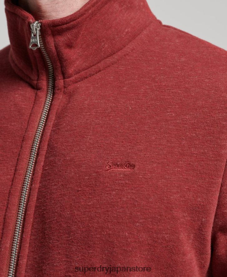 ヴィンテージロゴ刺繍ジップトラックトップ 男性 Superdry 衣類 赤 2J62PZ825