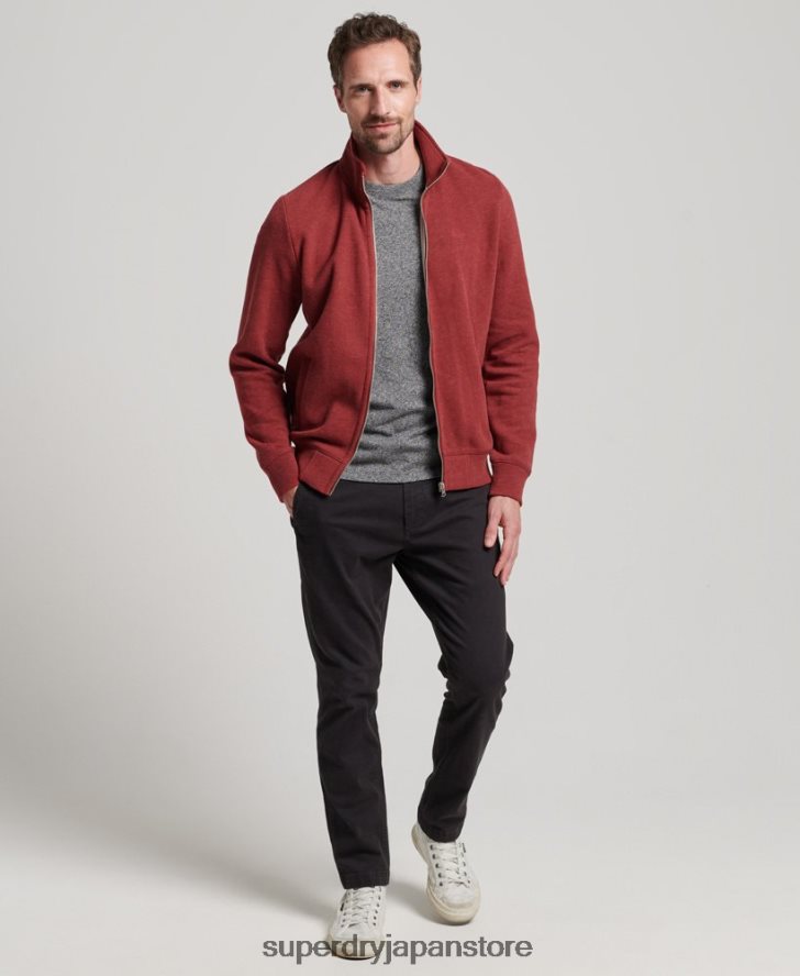 ヴィンテージロゴ刺繍ジップトラックトップ 男性 Superdry 衣類 赤 2J62PZ825