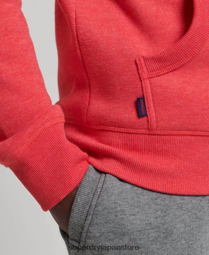 オーガニックコットン ヴィンテージロゴ刺繍ジップパーカー 男性 Superdry 衣類 赤 2J62PZ827