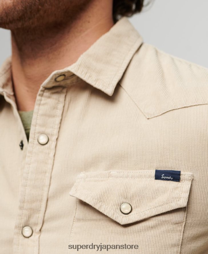 ヴィンテージコードウエスタンシャツ 男性 Superdry 衣類 茶色 2J62PZ82