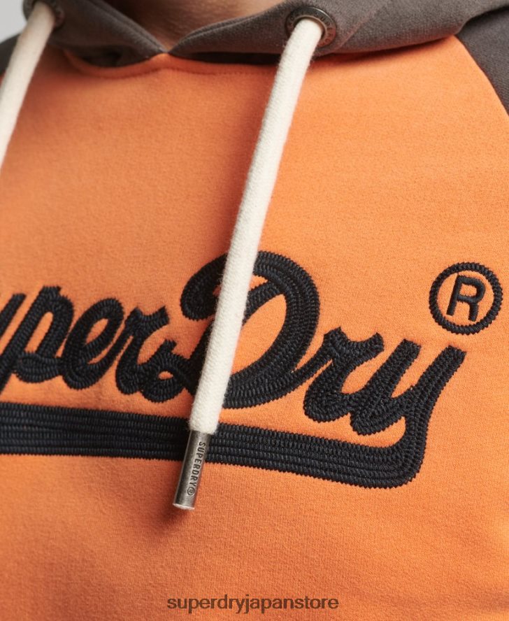 ヴィンテージロゴアメリカンクラシックラグランパーカー 男性 Superdry 衣類 オレンジ 2J62PZ832