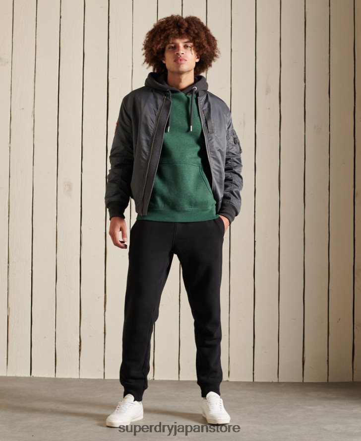 ヴィンテージロゴ刺繍ベースボールパーカー 男性 Superdry 衣類 緑 2J62PZ833