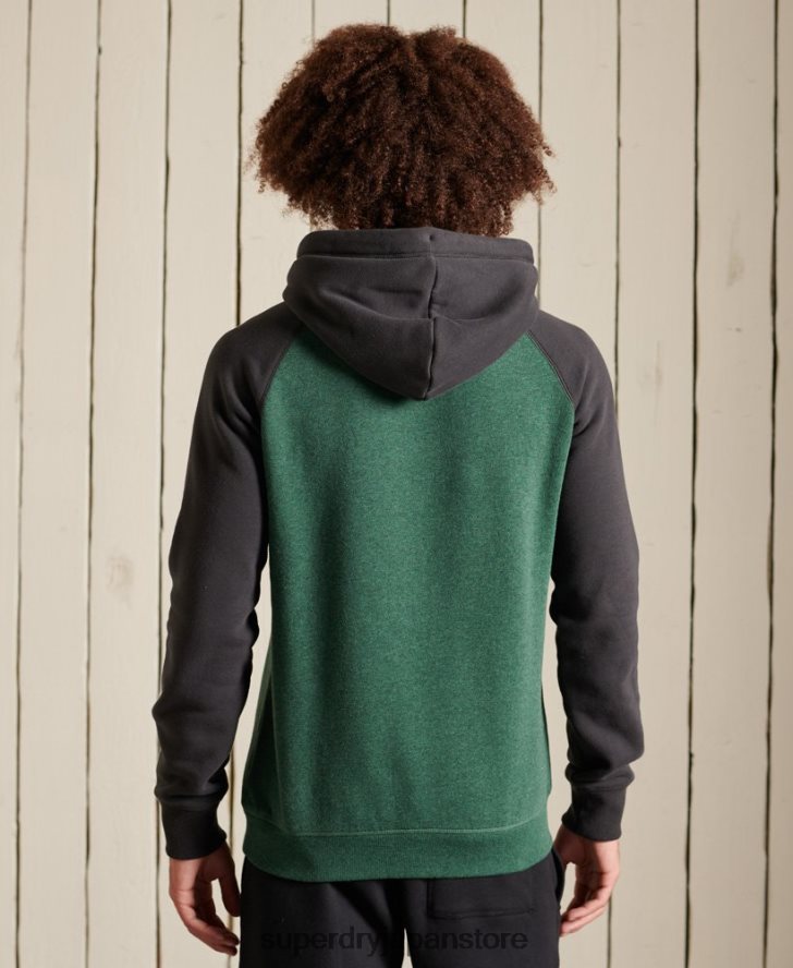 ヴィンテージロゴ刺繍ベースボールパーカー 男性 Superdry 衣類 緑 2J62PZ833