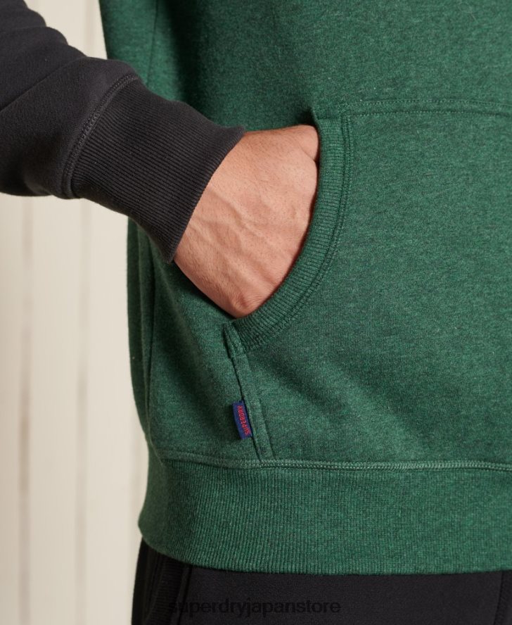 ヴィンテージロゴ刺繍ベースボールパーカー 男性 Superdry 衣類 緑 2J62PZ833