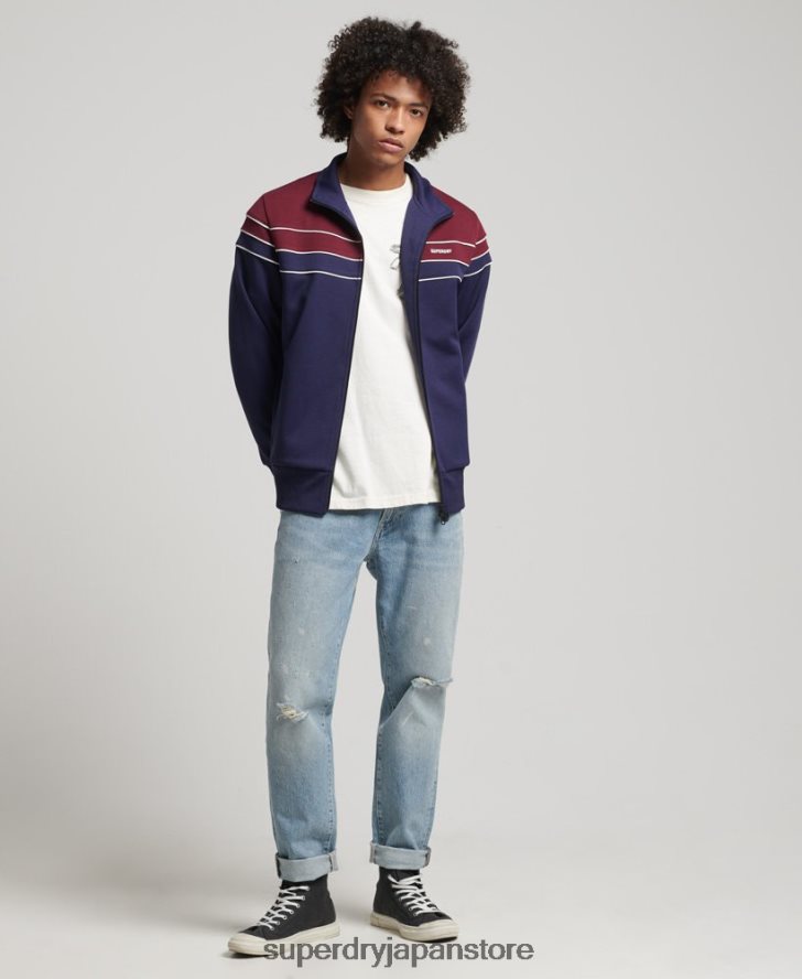 ヴィンテージジップスルートラックトップ 男性 Superdry 衣類 海軍 2J62PZ834