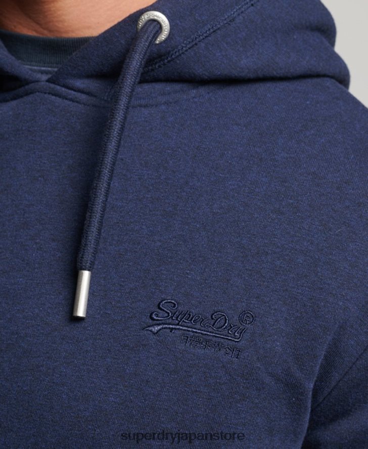 ヴィンテージロゴ刺繍パーカー 男性 Superdry 衣類 海軍 2J62PZ838