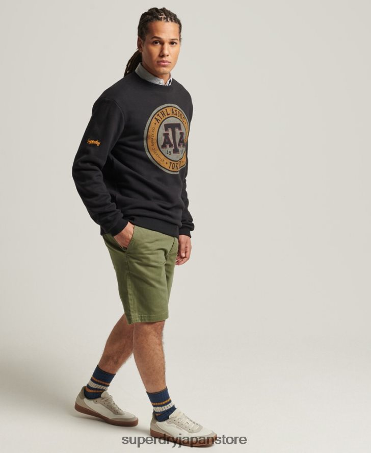 ヴィンテージ カレッジ クルー スウェットシャツ 男性 Superdry 衣類 黒 2J62PZ845