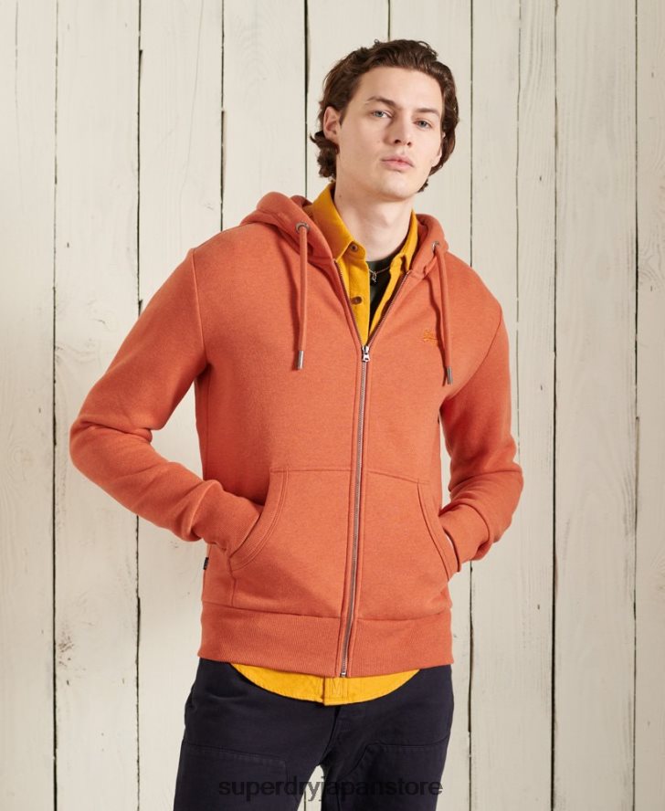 オレンジレーベル クラシックジップパーカー 男性 Superdry 衣類 オレンジ 2J62PZ852