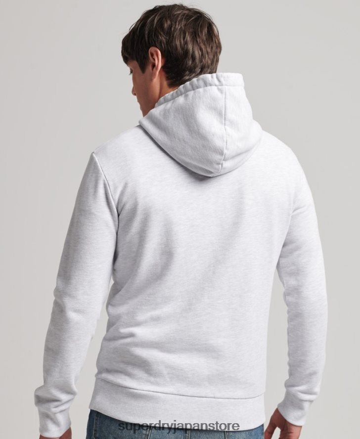 ヴィンテージロゴ ヘリテージパーカー 男性 Superdry 衣類 ライトグレー 2J62PZ853