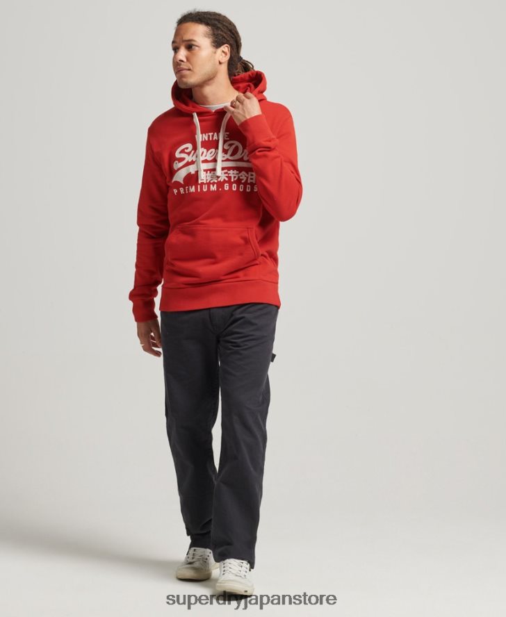 ヴィンテージロゴ ヘリテージパーカー 男性 Superdry 衣類 赤 2J62PZ854