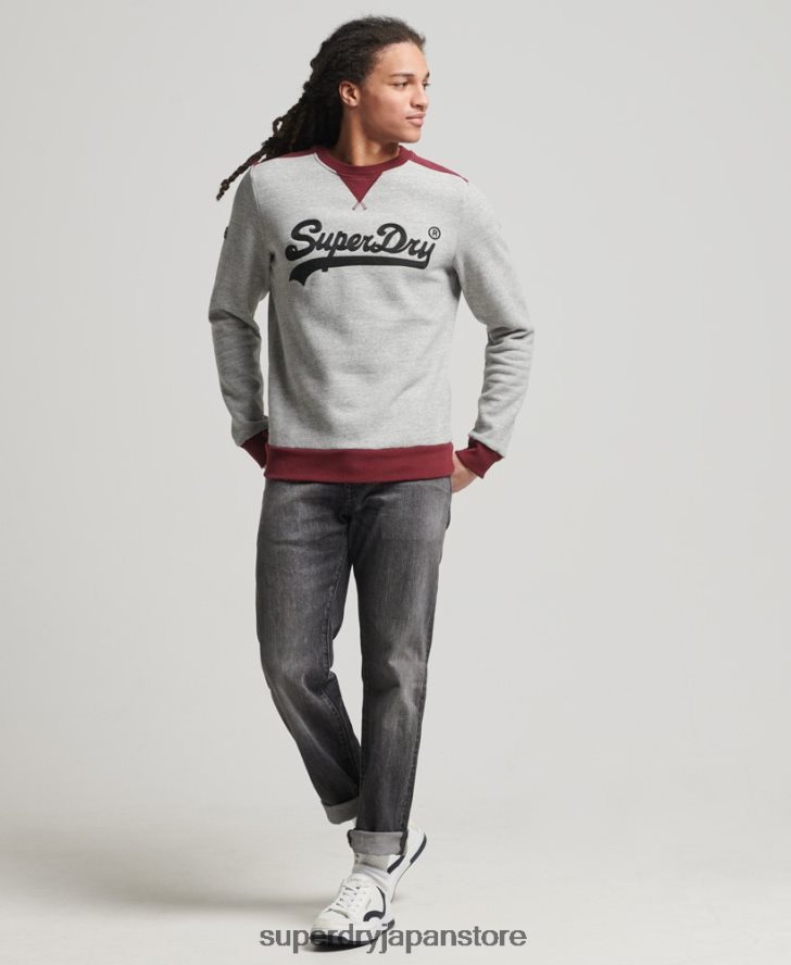 ヴィンテージロゴコラージュクルー 男性 Superdry 衣類 グレー 2J62PZ858