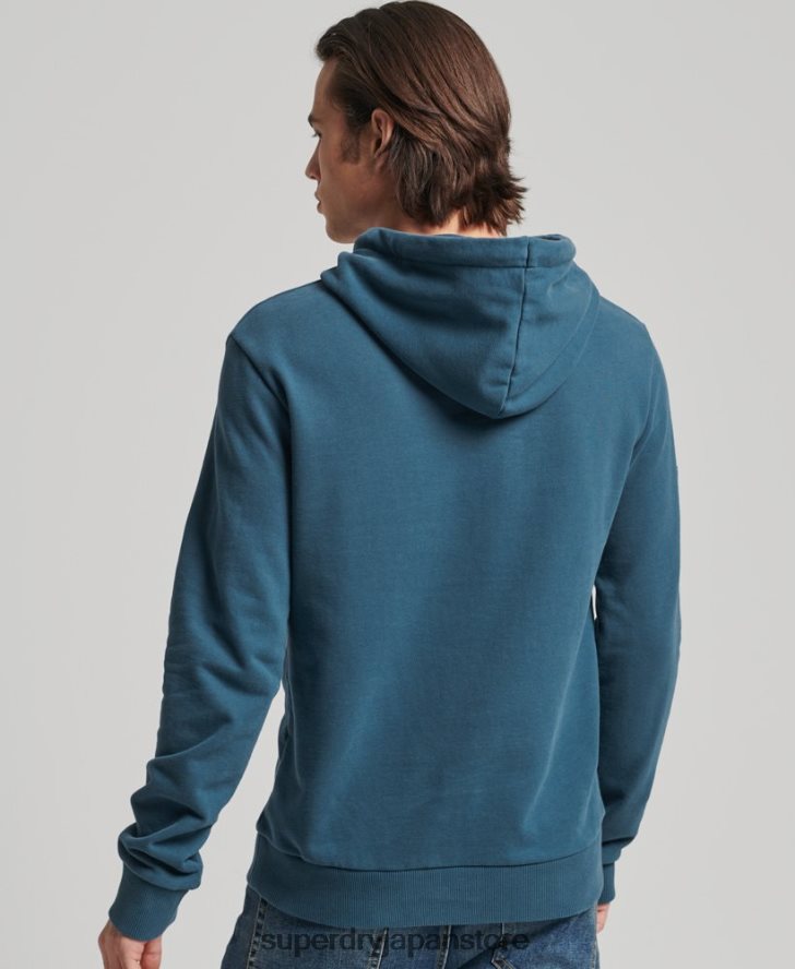 ヴィンテージロゴ ブラッシュナラティブパーカー 男性 Superdry 衣類 青 2J62PZ859