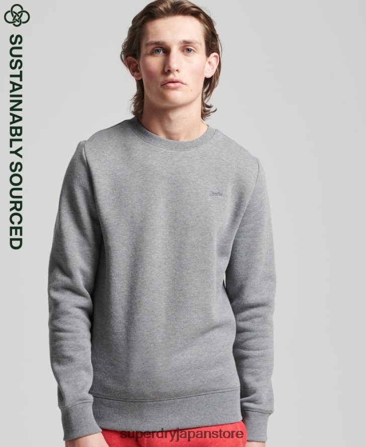 オーガニックコットン ヴィンテージロゴ クルースウェットシャツ 男性 Superdry 衣類 グレー 2J62PZ863