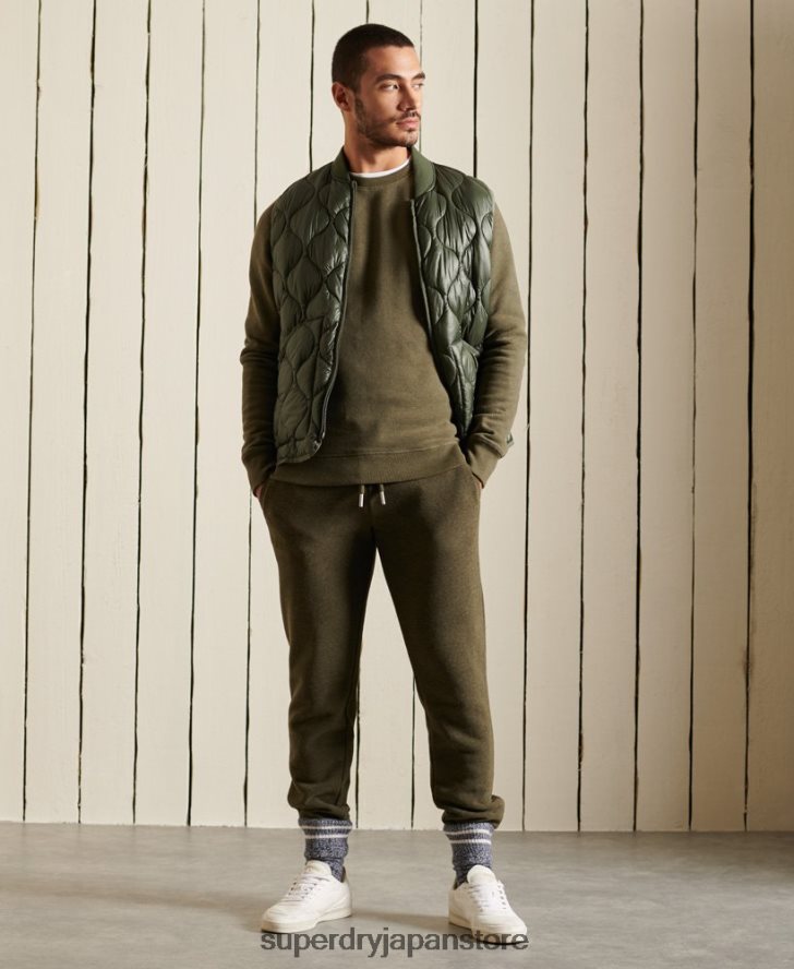 オーガニックコットン ヴィンテージロゴ クルースウェットシャツ 男性 Superdry 衣類 カーキ 2J62PZ865