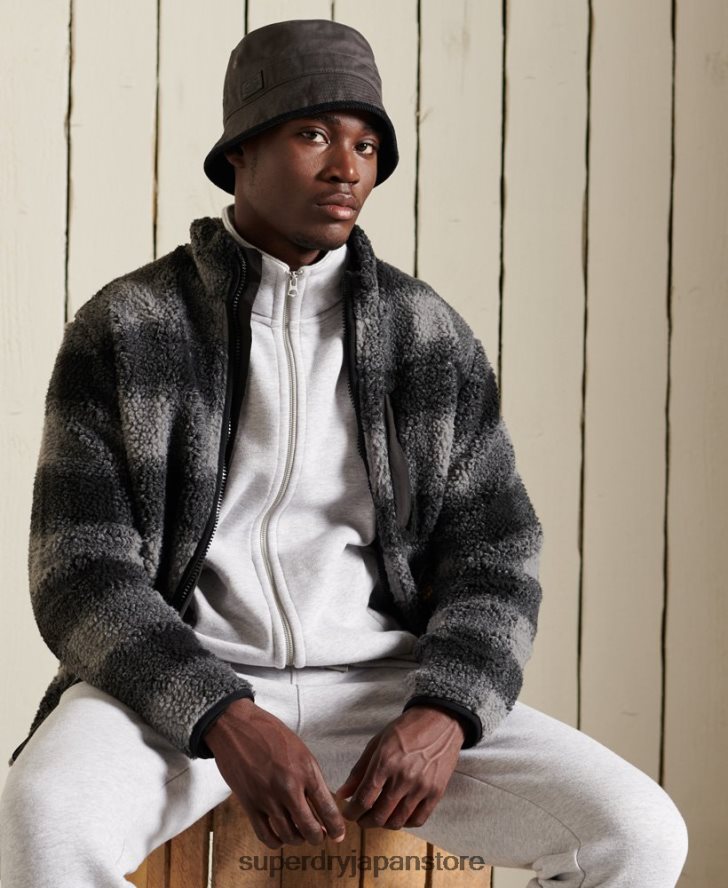 オーガニックコットン ヴィンテージロゴ ジップトラックトップ 男性 Superdry 衣類 ライトグレー 2J62PZ869