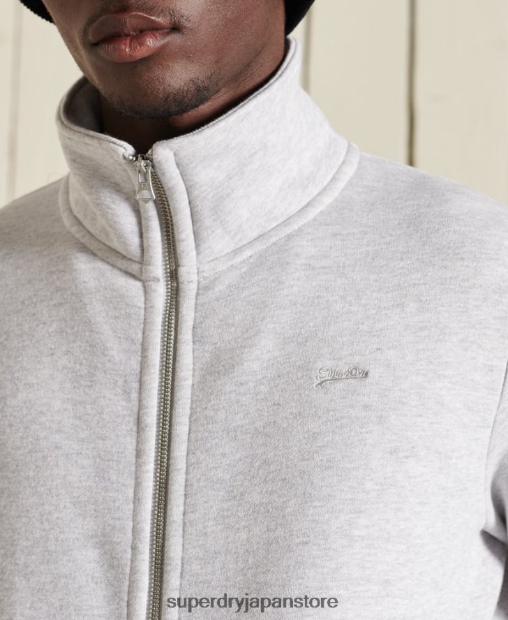 オーガニックコットン ヴィンテージロゴ ジップトラックトップ 男性 Superdry 衣類 ライトグレー 2J62PZ869