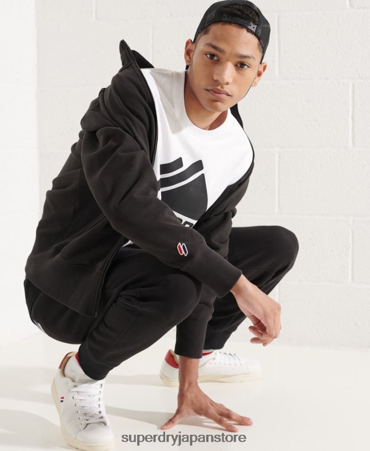 スポーツスタイルエッセンシャルトラックトップ 男性 Superdry 衣類 黒 2J62PZ872