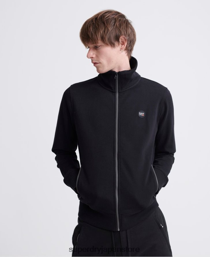 集団ループバックトラックトップ 男性 Superdry 衣類 黒 2J62PZ876
