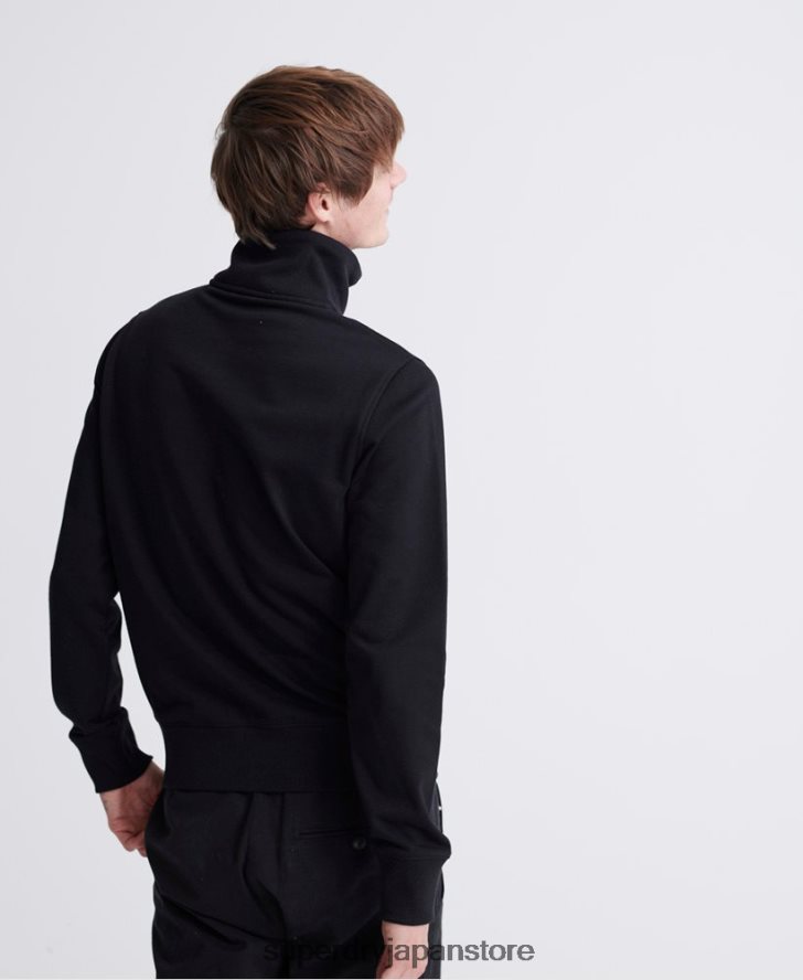 集団ループバックトラックトップ 男性 Superdry 衣類 黒 2J62PZ876