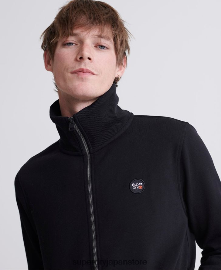 集団ループバックトラックトップ 男性 Superdry 衣類 黒 2J62PZ876