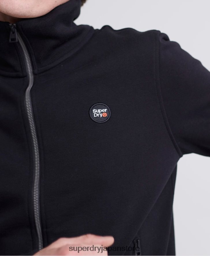 集団ループバックトラックトップ 男性 Superdry 衣類 黒 2J62PZ876
