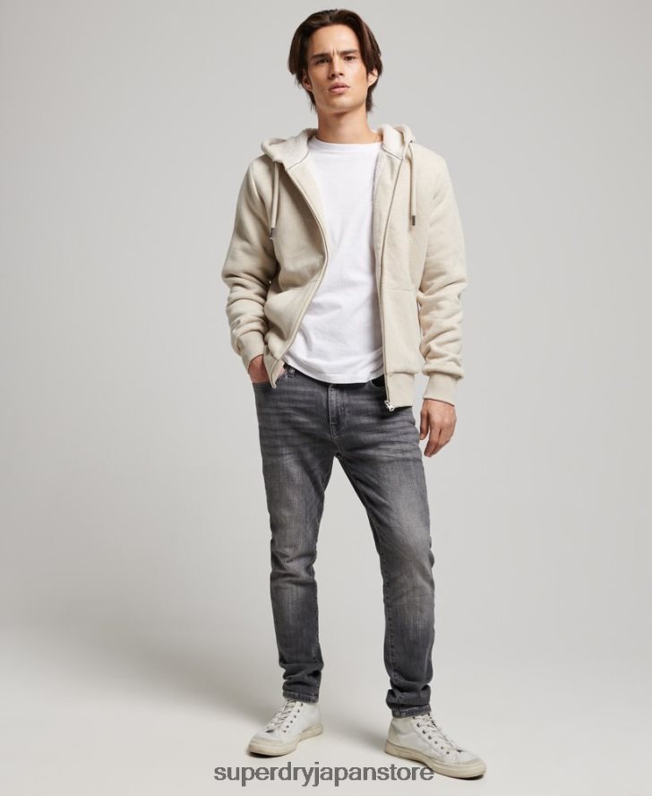 エッセンシャルボーグ裏地付きジップパーカー 男性 Superdry 衣類 クリーム 2J62PZ878