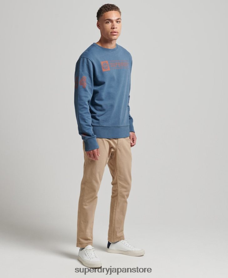 アスレチッククラブクルースウェットシャツ 男性 Superdry 衣類 海軍 2J62PZ881