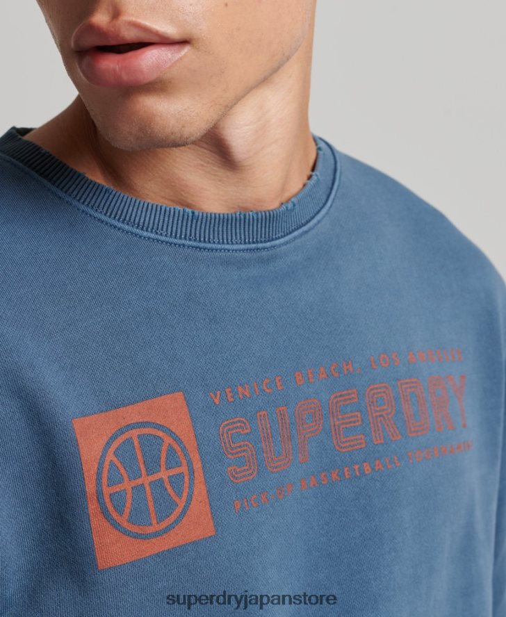 アスレチッククラブクルースウェットシャツ 男性 Superdry 衣類 海軍 2J62PZ881
