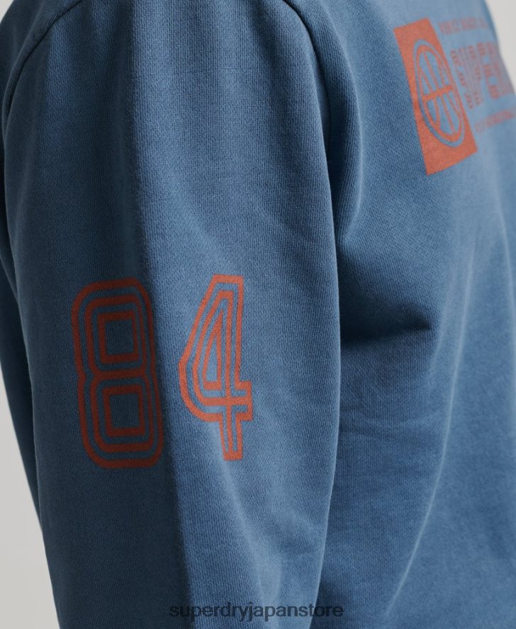 アスレチッククラブクルースウェットシャツ 男性 Superdry 衣類 海軍 2J62PZ881