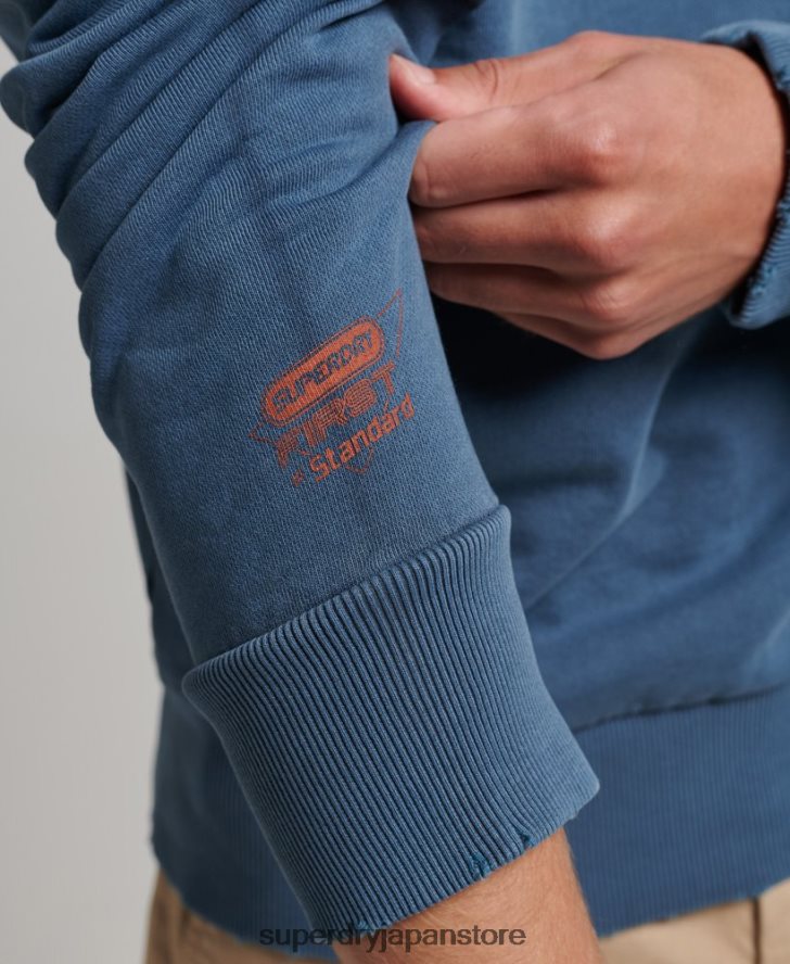 アスレチッククラブクルースウェットシャツ 男性 Superdry 衣類 海軍 2J62PZ881