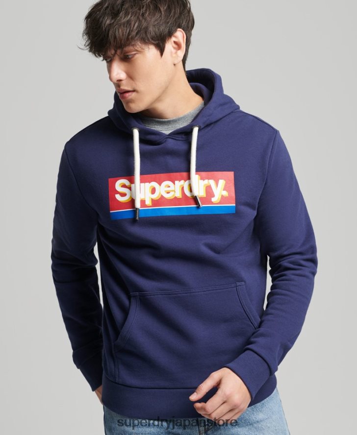 ヴィンテージコアロゴシーズンパーカー 男性 Superdry 衣類 海軍 2J62PZ883
