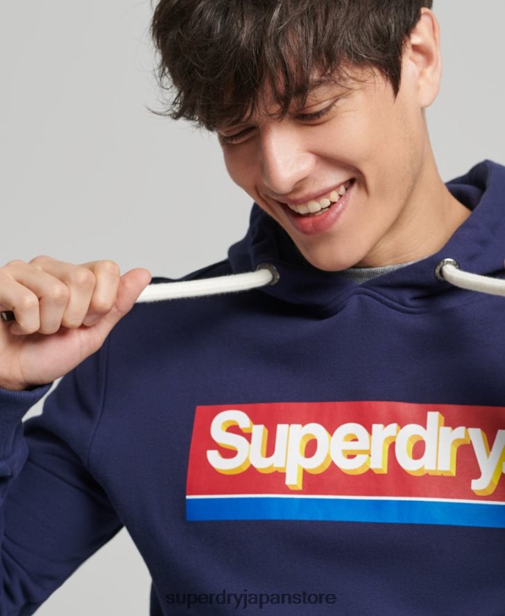ヴィンテージコアロゴシーズンパーカー 男性 Superdry 衣類 海軍 2J62PZ883